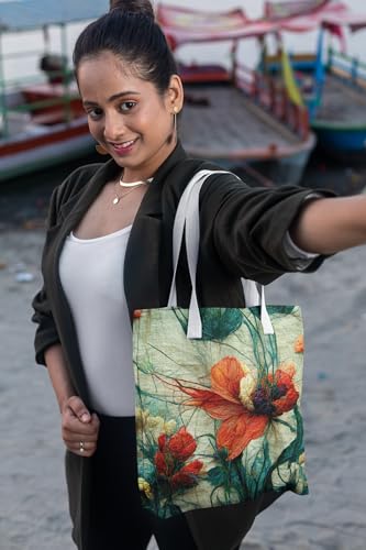 Art to Doors | Dancing Poppies | Tote Bags | Shopping Bag For Grocery | Aesthetic Carry Bag | Tote Bag for Shopping, Travel, office & beach bags for women|