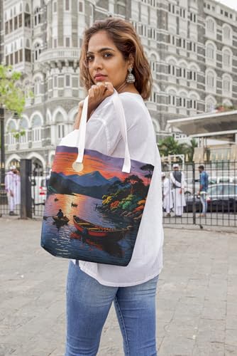 Art to Doors | Serene Solitude | Tote Bags | Shopping Bag For Grocery | Aesthetic Carry Bag | Tote Bag for Shopping, Travel, office & beach bags for women|