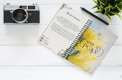 Art to Doors | Spread Peace | Spiral Notebooks | A5 Size Paper | 120 Pages | 70 GSM Paper | Attractive Cover Designs