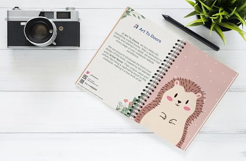 Art to Doors | Cute hedgehog | Spiral Notebooks | A5 Size Paper | 120 Pages | 70 GSM Paper | Attractive Cover Designs