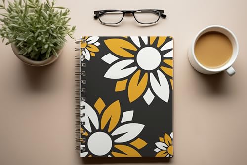 Art to Doors | Golden Sunflower Medley | Spiral Notebooks | A5 Size Paper | 120 Pages | 70 GSM Paper | Attractive Cover Designs