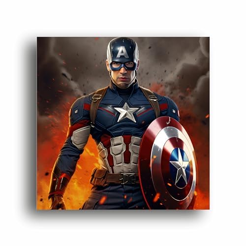 Art to Doors : Captain America Illustration Canvas Prints