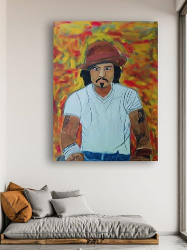 Art to Doors | Johnny Depp Potrait | Artist Lovina Cano | Vertical | Art Prints | Home Decor | Wall Art | Gift Items | Canvas Frame