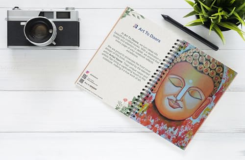 Art to Doors | The Buddha | Artist Sudesh Kundley | Spiral Notebooks | A5 Size Paper | 120 Pages | 70 GSM Paper | Attractive Cover Designs