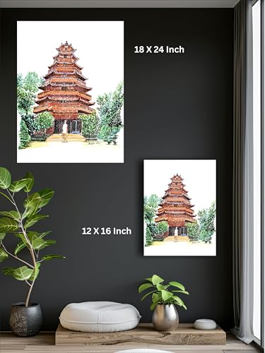 Art to Doors | Giac Lam Pagoda At Vietname | Artist Avishek Nag | Vertical | Art Prints | Home Decor | Wall Art | Gift Items | Canvas Frame