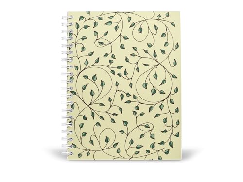 Art to Doors | Swirling Greens | Spiral Notebooks | A5 Size Paper | 120 Pages | 70 GSM Paper | Attractive Cover Designs