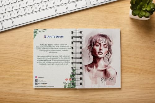 Art to Doors | Peaceful Soul | Artist Riika Kandhola | Spiral Notebooks | A5 Size Paper | 120 Pages | 70 GSM Paper | Attractive Cover Designs | Soft Cover | Notebooks for College Students