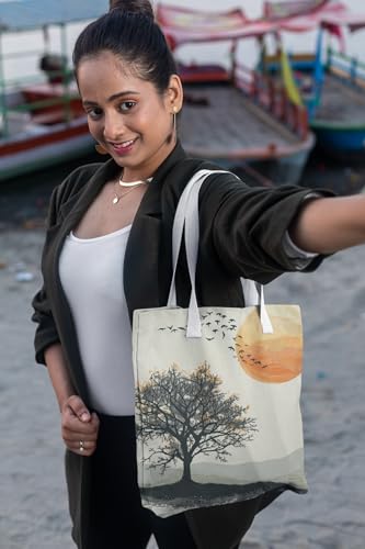 Art to Doors | Treetop Harmony | Tote Bags | Shopping Bag For Grocery | Aesthetic Carry Bag | Tote Bag for Shopping, Travel, office & beach bags for women