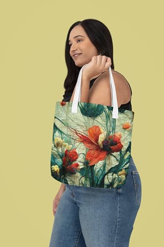 Art to Doors | Dancing Poppies | Tote Bags | Shopping Bag For Grocery | Aesthetic Carry Bag | Tote Bag for Shopping, Travel, office & beach bags for women|