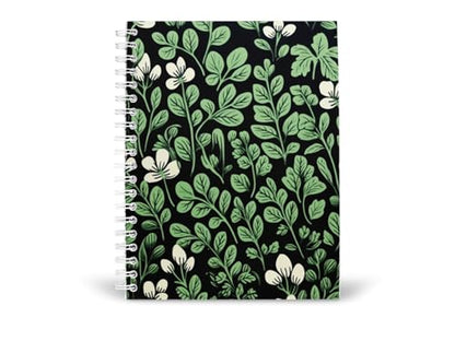 Art to Doors | Clover and Eucalyptus Pattern | Spiral Notebooks | A5 Size Paper | 120 Pages | 70 GSM Paper | Attractive Cover Designs