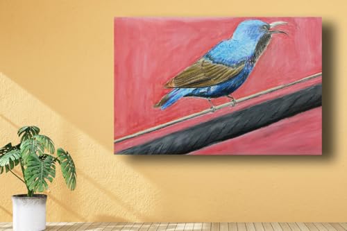 Art to Doors | The Chirping Bird | Artist Sudesh Kundley | Horizontal | Art Prints | Home Decor | Wall Decor | Gift Items | Wall Art | Canvas Frame