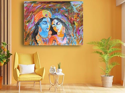 Art to Doors | Radha Krishna art | Artist Bindu Kamboj | Horizontal | Art Prints | Home Decor | Gift Items | Wall Art | Canvas Frame