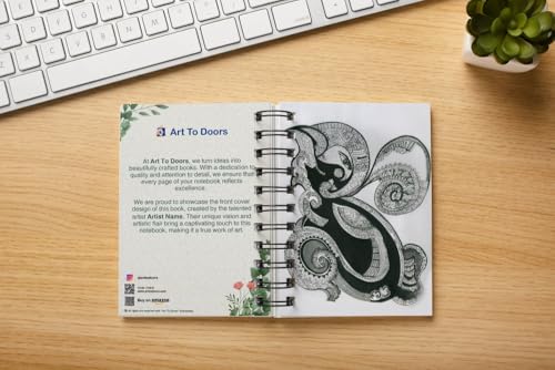 Art to Doors | Ganesh Mandala Art | Artist Jhankar Agarwal | Spiral Notebooks | A5 Size Paper | 120 Pages | 70 GSM Paper | Attractive Cover Designs | Soft Cover | Notebooks for College Students