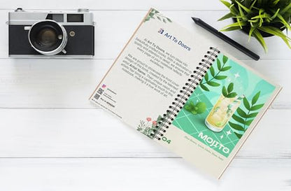 Art to Doors | Mojito | Spiral Notebooks | A5 Size Paper | 120 Pages | 70 GSM Paper | Attractive Cover Designs