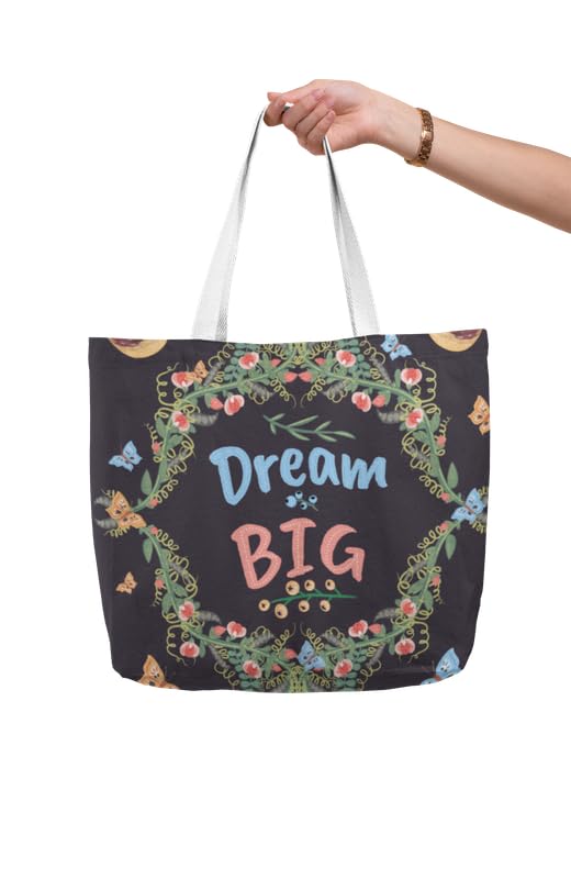 Art to Doors | Dream Big | Tote Bags | Shopping Bag For Grocery | Aesthetic Carry Bag | Tote Bag for Shopping, Travel, office & beach bags for women