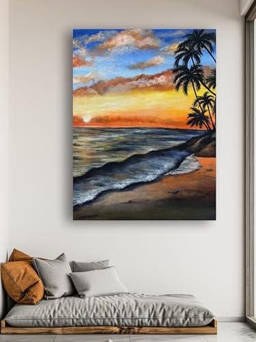 Art to Doors | Golden Horizon | Artist Bhavika Kamatkar pote | Vertical | Art Prints | Home Decor | Wall Art | Gift Items | Canvas Frame (18x24 Inch)