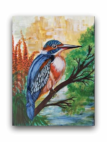 Art to Doors | Beautiful Bird Acrylic Painting | Artist Dipa Sinha | Vertical | Art Prints | Home Decor | Wall Art | Gift Items | Canvas Frame