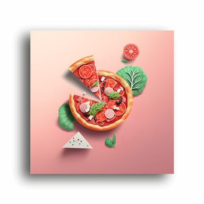 Delicious Decor: Pizza Illustration Canvas Print - Add Flavor to Your Walls! | Personalized Gift For Anniversary, Birthday, Wedding, Home Decor