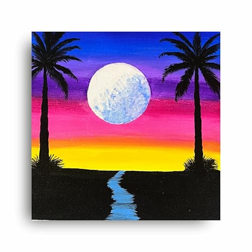 Art to Doors | Moonlight Symphony in the Sky | Square | Artist Pooja Khaire | Home Decor | Wall Art | Gifts for Women | Gifts for Men | Canvas Frame