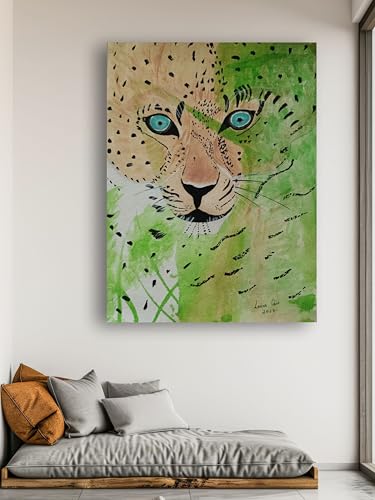 Art to Doors | Wild Cat | Artist Lovina Cano | Vertical | Art Prints | Home Decor | Wall Art | Gift Items | Canvas Frame