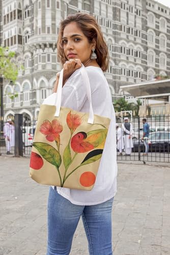 Art to Doors | Playful Petals | Tote Bags | Shopping Bag For Grocery | Aesthetic Carry Bag | Tote Bag for Shopping, Travel, office & beach bags for women|