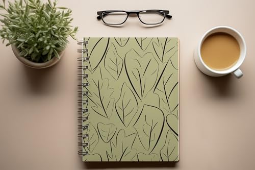 Art to Doors | Doodle Leaf Pattern | Spiral Notebooks | A5 Size Paper | 120 Pages | 70 GSM Paper | Attractive Cover Designs