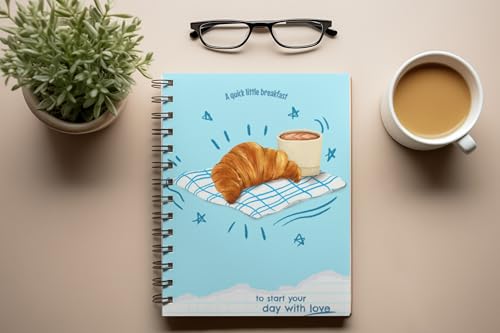 Art to Doors | A Quick Little Breakfast | Spiral Notebooks | A5 Size Paper | 120 Pages | 70 GSM Paper | Attractive Cover Designs