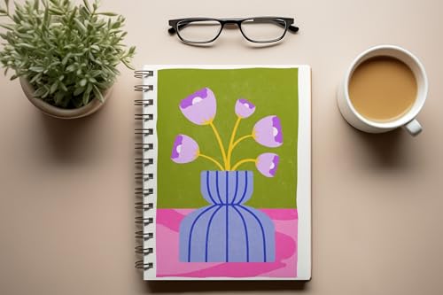 Art to Doors | Joy in a Vase | Spiral Notebooks | A5 Size Paper | 120 Pages | 70 GSM Paper | Attractive Cover Designs