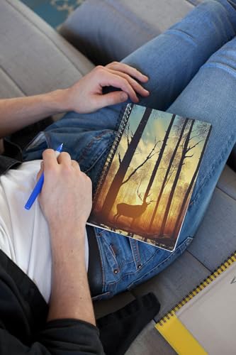 Art to Doors | Peaceful Forest Scene | Spiral Notebooks | A5 Size Paper | 120 Pages | 70 GSM Paper | Attractive Cover Designs