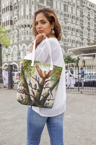 Art to Doors | Feathered Friends | Tote Bags | Shopping Bag For Grocery | Aesthetic Carry Bag | Tote Bag for Shopping, Travel, office & beach bags for women|