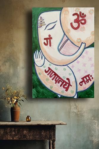 Art to Doors | Blessings Of Lord Ganesha | Artist Drasty Solanki | Vertical | Art Prints | Home Decor | Wall Art | Gift Items | Canvas Frame