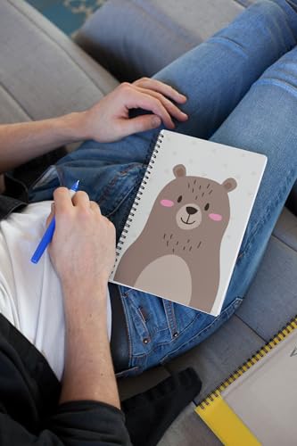 Art to Doors | Cute Bear | Spiral Notebooks | A5 Size Paper | 120 Pages | 70 GSM Paper | Attractive Cover Designs