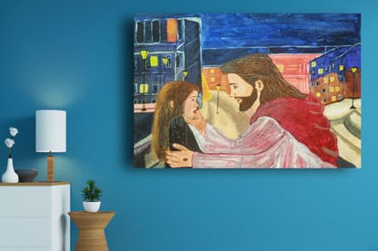 Art to Doors| An Encounter With Jesus | Artist Lovina Cano | Rectangle | Art Print | Home Decor | Wall Decor | Gift Items | Canvas Frame