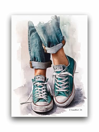 Art to Doors | Walk A Mile In My Shoes | Artist Riika Kandhola | Vertical | Art Prints | Home Decor | Wall Art | Gift Items | Canvas Frame