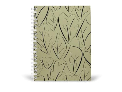 Art to Doors | Doodle Leaf Pattern | Spiral Notebooks | A5 Size Paper | 120 Pages | 70 GSM Paper | Attractive Cover Designs