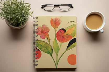 Art to Doors | Playful Petals | Spiral Notebooks | A5 Size Paper | 120 Pages | 70 GSM Paper | Attractive Cover Designs