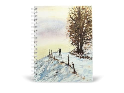 Art to Doors | Snowy Solitude | Spiral Notebooks | A5 Size Paper | 120 Pages | 70 GSM Paper | Attractive Cover Designs