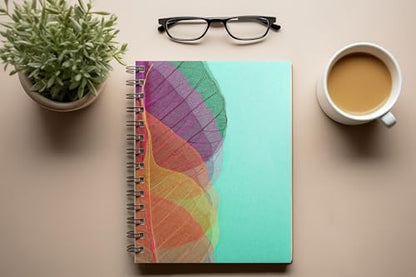 Art to Doors | Rainbow Leaves | Spiral Notebooks | A5 Size Paper | 120 Pages | 70 GSM Paper | Attractive Cover Designs