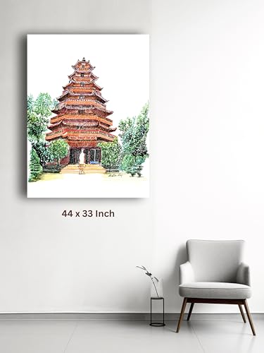 Art to Doors | Giac Lam Pagoda At Vietname | Artist Avishek Nag | Vertical | Art Prints | Home Decor | Wall Art | Gift Items | Canvas Frame