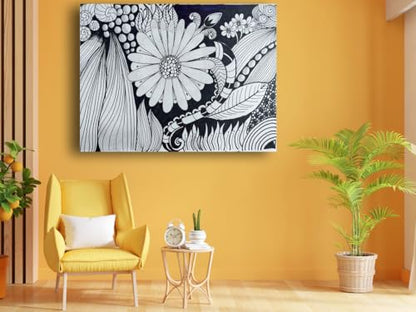 Art to Doors| A Sunflower | Artist Samarpita Banerjee | Rectangle | Art Print | Home Decor | Wall Decor | Gift Items | Canvas Frame