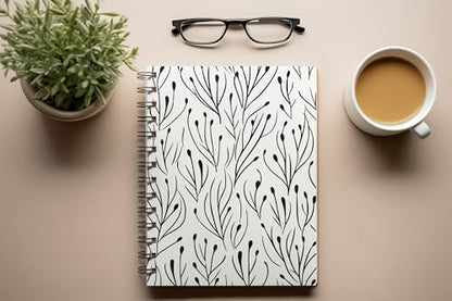 Art to Doors | Birch Branch Silhouette Pattern | Spiral Notebooks | A5 Size Paper | 120 Pages | 70 GSM Paper | Attractive Cover Designs