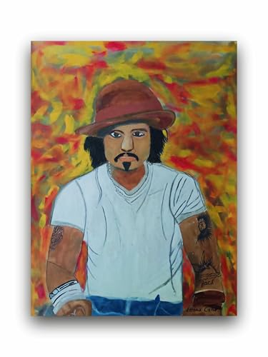 Art to Doors | Johnny Depp Potrait | Artist Lovina Cano | Vertical | Art Prints | Home Decor | Wall Art | Gift Items | Canvas Frame