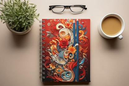 Art to Doors | Colorful Chaos | Spiral Notebooks | A5 Size Paper | 120 Pages | 70 GSM Paper | Attractive Cover Designs