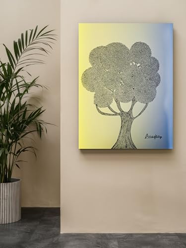 Art to Doors | Doodled Tree | Artist Anagha Sanjay Bhujbal | Vertical | Art Prints | Home Decor | Wall Art | Gift Items | Canvas Frame