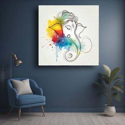 Art to Doors | Ganesha's Grace | Square | Art Print | Home Decor | Wall Decor | Gifts for Women | Gifts for Men | Canvas Frame