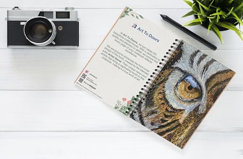 Art to Doors | Tiger Eye ? I See You ? | Artist Sowmya R | Spiral Notebooks | A5 Size Paper | 120 Pages | 70 GSM Paper | Attractive Cover Designs