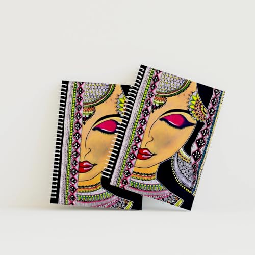 Art to Doors | Handmade Graceful Beauty | Artist Monica Verma| Spiral Notebooks | A5 Size Paper | 120 Pages | 70 GSM Paper | Attractive Spiral Notebook