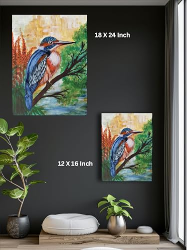 Art to Doors | Beautiful Bird Acrylic Painting | Artist Dipa Sinha | Vertical | Art Prints | Home Decor | Wall Art | Gift Items | Canvas Frame