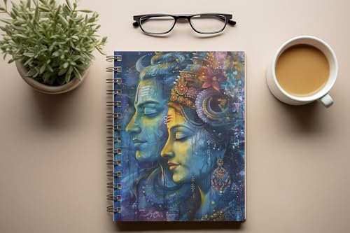 Art to Doors | Shiva-Parvati | Spiral Notebooks | A5 Size Paper | 120 Pages | 70 GSM Paper | Attractive Cover Designs