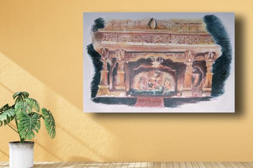 Art to Doors| Illuminated Durga Puja Pandal | Artist Avishek Nag | Rectangle | Art Print | Home Decor | Wall Decor | Gift Items | Canvas Frame